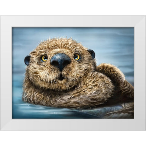 Otter Totem White Modern Wood Framed Art Print by LaMontagne, Patrick