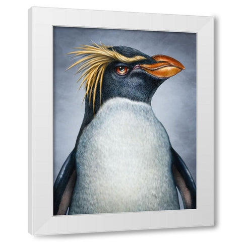 Penguin Totem White Modern Wood Framed Art Print by LaMontagne, Patrick