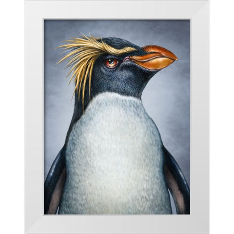 Penguin Totem White Modern Wood Framed Art Print by LaMontagne, Patrick