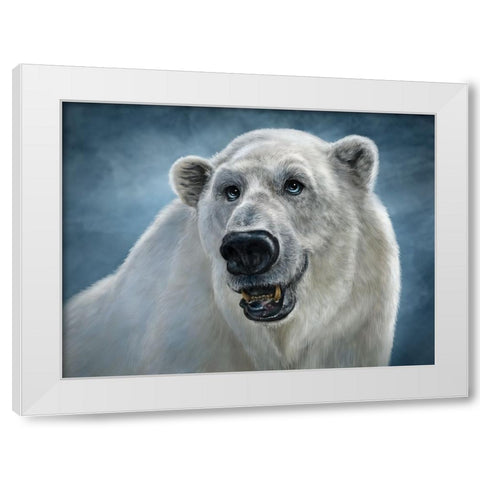 Polar Bear Totem White Modern Wood Framed Art Print by LaMontagne, Patrick