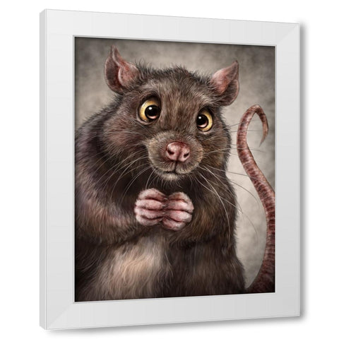 Rat Totem White Modern Wood Framed Art Print by LaMontagne, Patrick