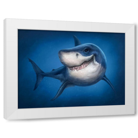 Shark Totem White Modern Wood Framed Art Print by LaMontagne, Patrick