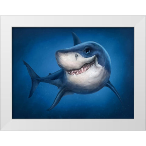 Shark Totem White Modern Wood Framed Art Print by LaMontagne, Patrick