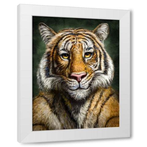 Tiger Totem White Modern Wood Framed Art Print by LaMontagne, Patrick