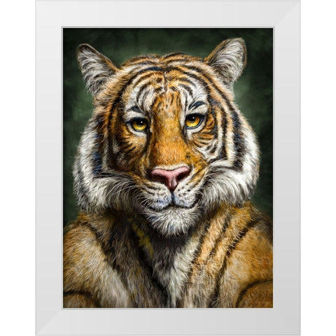 Tiger Totem White Modern Wood Framed Art Print by LaMontagne, Patrick