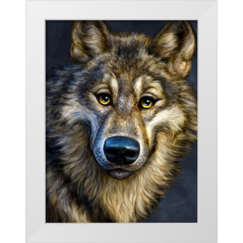 Wolf Totem White Modern Wood Framed Art Print by LaMontagne, Patrick