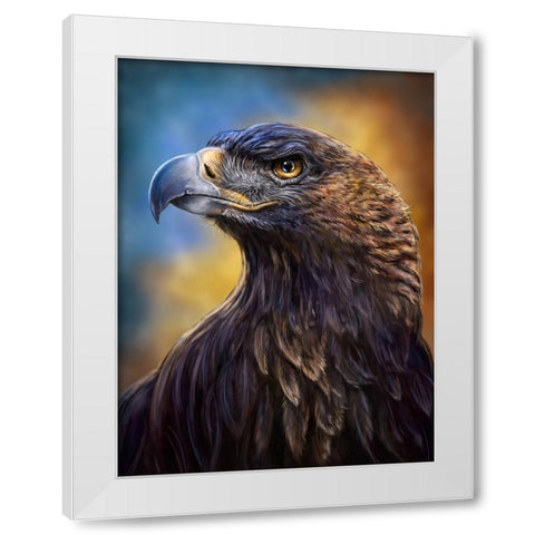 Golden Eagle White Modern Wood Framed Art Print by LaMontagne, Patrick