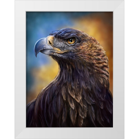 Golden Eagle White Modern Wood Framed Art Print by LaMontagne, Patrick
