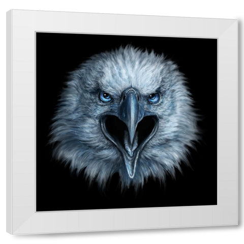 Eagle Face White Modern Wood Framed Art Print by LaMontagne, Patrick