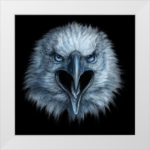 Eagle Face White Modern Wood Framed Art Print by LaMontagne, Patrick
