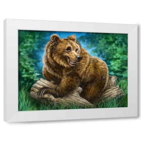 Brown Bea Beauty White Modern Wood Framed Art Print by LaMontagne, Patrick