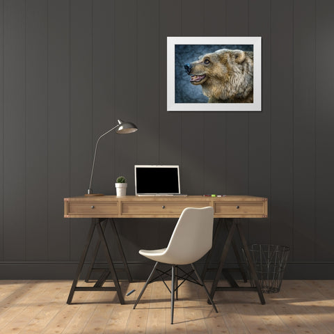 Bear Wonder White Modern Wood Framed Art Print by LaMontagne, Patrick