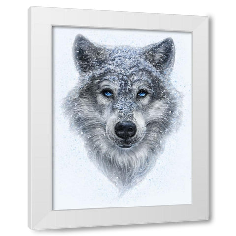 Winter Wolf White Modern Wood Framed Art Print by LaMontagne, Patrick