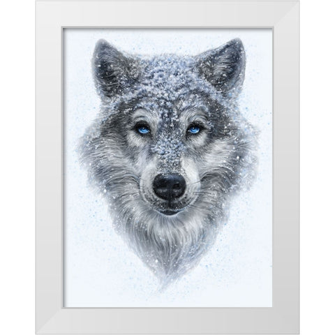 Winter Wolf White Modern Wood Framed Art Print by LaMontagne, Patrick