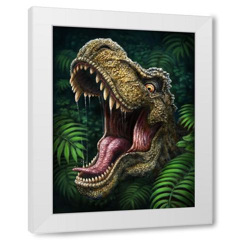 TRex White Modern Wood Framed Art Print by LaMontagne, Patrick
