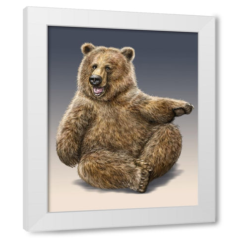 Goofy Grizzly White Modern Wood Framed Art Print by LaMontagne, Patrick