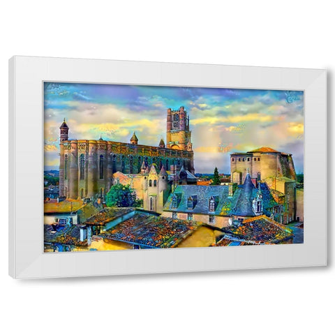 Albi France Cathedral Basilica of Saint Cecilia White Modern Wood Framed Art Print by Gavidia, Pedro