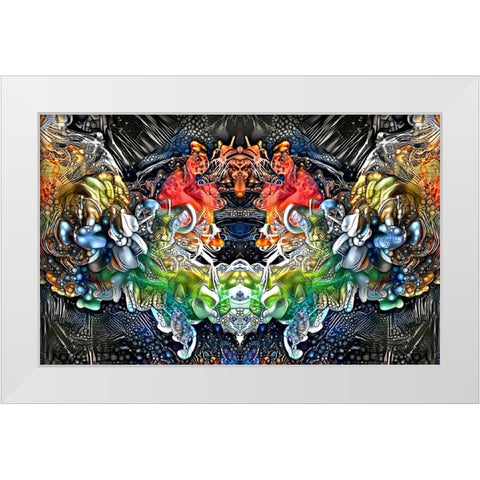 Amaravati Gate White Modern Wood Framed Art Print by Gavidia, Pedro