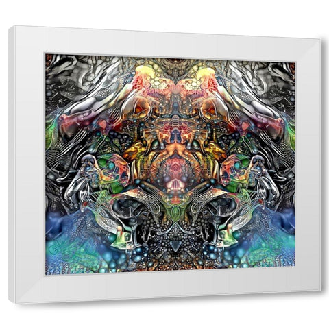 Bioassembly White Modern Wood Framed Art Print by Gavidia, Pedro