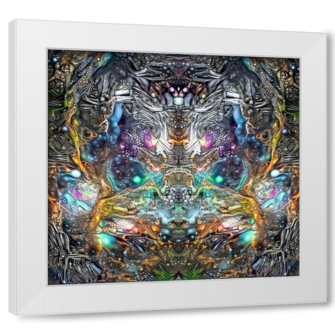 Existence White Modern Wood Framed Art Print by Gavidia, Pedro