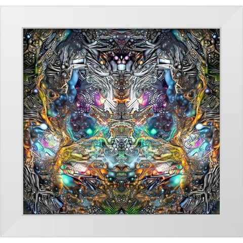 Existence White Modern Wood Framed Art Print by Gavidia, Pedro