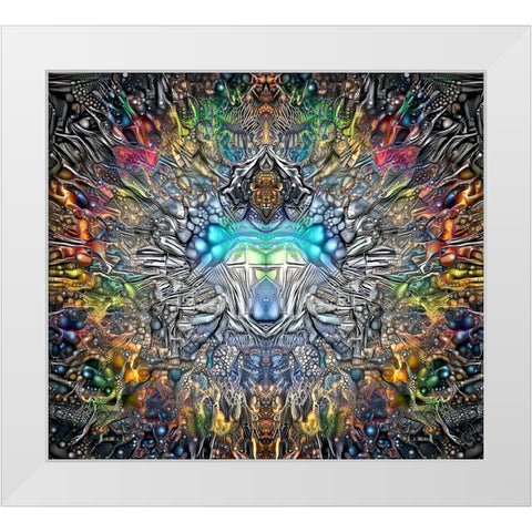 Fifth Sun White Modern Wood Framed Art Print by Gavidia, Pedro