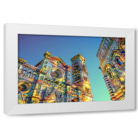 Florence Italy Cathedral of Saint Mary of the Flower Ver2 White Modern Wood Framed Art Print by Gavidia, Pedro