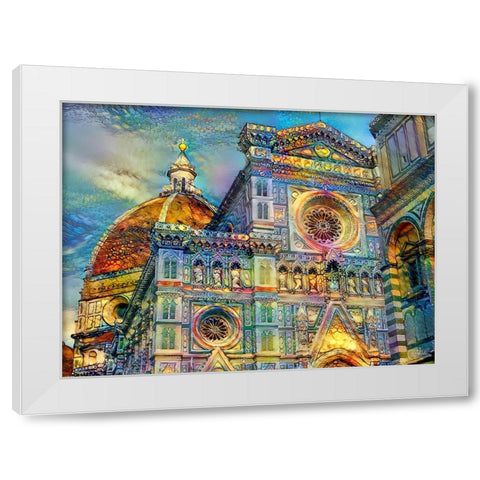 Florence Italy Cathedral of Saint Mary of the Flower White Modern Wood Framed Art Print by Gavidia, Pedro