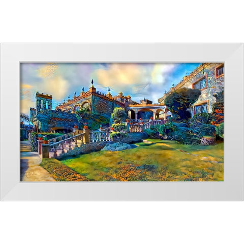 Guanajuato Mexico Castillo de Santa Cecilia staircase White Modern Wood Framed Art Print by Gavidia, Pedro
