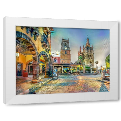 Guanajuato Mexico San Miguel de Allende White Modern Wood Framed Art Print by Gavidia, Pedro
