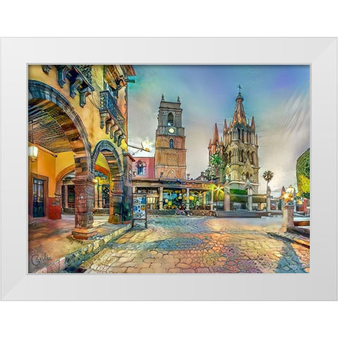 Guanajuato Mexico San Miguel de Allende White Modern Wood Framed Art Print by Gavidia, Pedro