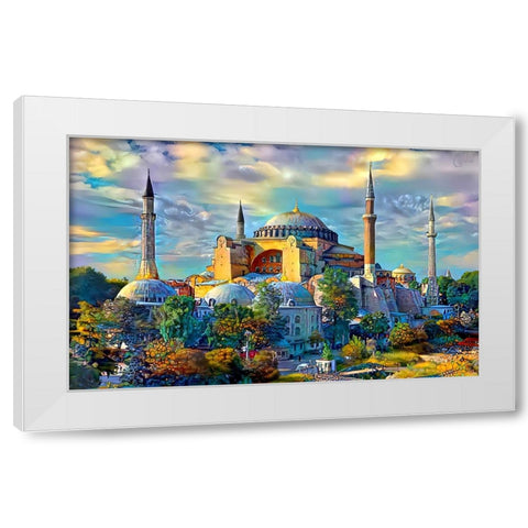 Istanbul Turkey Hagia Sophia White Modern Wood Framed Art Print by Gavidia, Pedro
