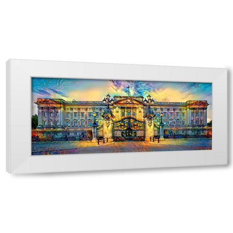 London England Buckingham Palace White Modern Wood Framed Art Print by Gavidia, Pedro