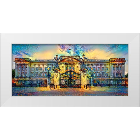 London England Buckingham Palace White Modern Wood Framed Art Print by Gavidia, Pedro