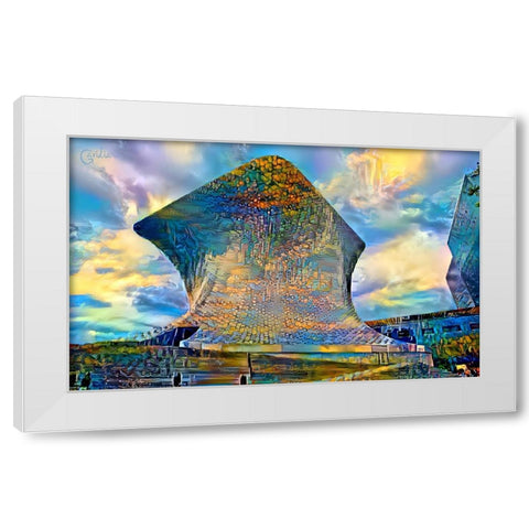 Mexico City Soumaya Museum White Modern Wood Framed Art Print by Gavidia, Pedro