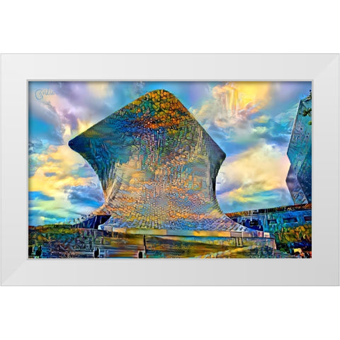 Mexico City Soumaya Museum White Modern Wood Framed Art Print by Gavidia, Pedro