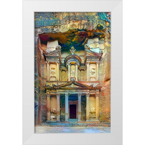 Petra Jordan White Modern Wood Framed Art Print by Gavidia, Pedro