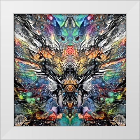 Poseidon White Modern Wood Framed Art Print by Gavidia, Pedro