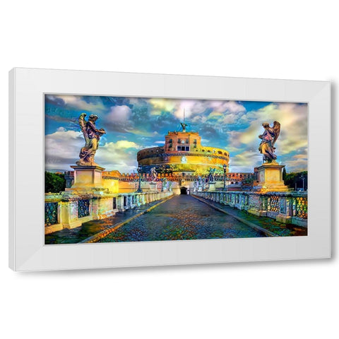 Rome Italy Castel Sant Angelo Mausoleum of Hadrian White Modern Wood Framed Art Print by Gavidia, Pedro