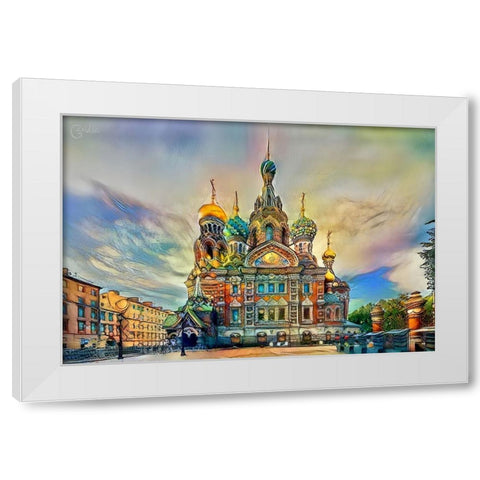 Saint Petersburg Russia Church of the Savior on Spilled Blood Ver2 White Modern Wood Framed Art Print by Gavidia, Pedro