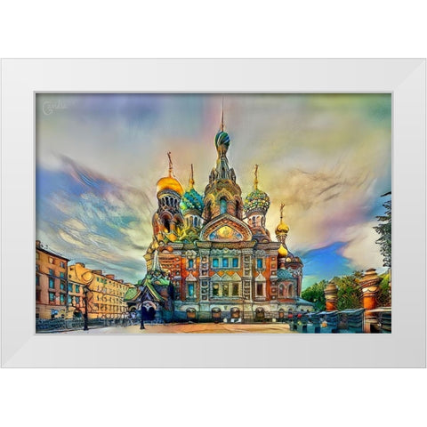 Saint Petersburg Russia Church of the Savior on Spilled Blood Ver2 White Modern Wood Framed Art Print by Gavidia, Pedro