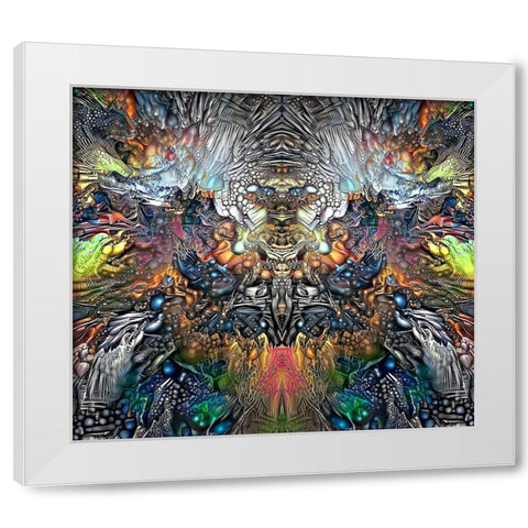 Samael White Modern Wood Framed Art Print by Gavidia, Pedro