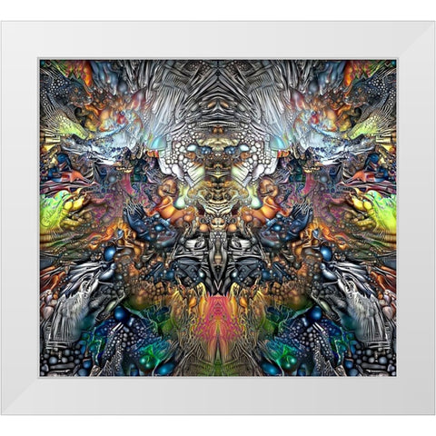Samael White Modern Wood Framed Art Print by Gavidia, Pedro