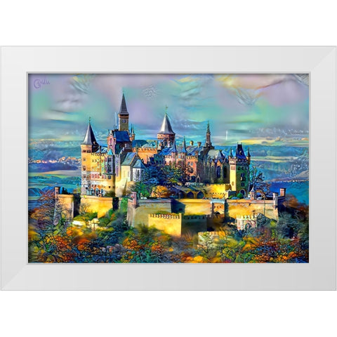 Stuttgart Germany Hohenzollern Castle White Modern Wood Framed Art Print by Gavidia, Pedro