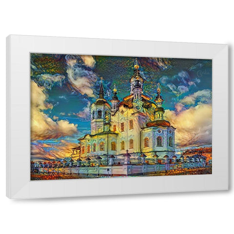 Tyumen Russia Church of Zechariah and Elizabeth in Tobolsk White Modern Wood Framed Art Print by Gavidia, Pedro