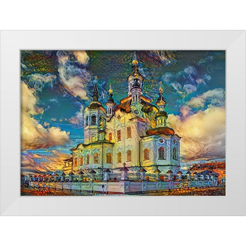 Tyumen Russia Church of Zechariah and Elizabeth in Tobolsk White Modern Wood Framed Art Print by Gavidia, Pedro