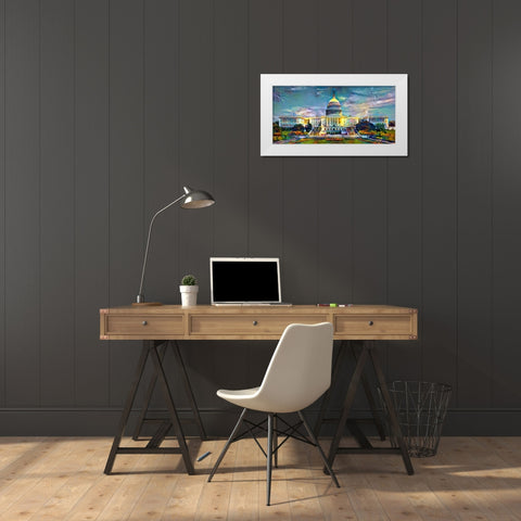 Washington United States Capitol White Modern Wood Framed Art Print by Gavidia, Pedro