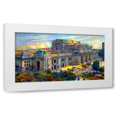 Milan Italy Central Station White Modern Wood Framed Art Print by Gavidia, Pedro