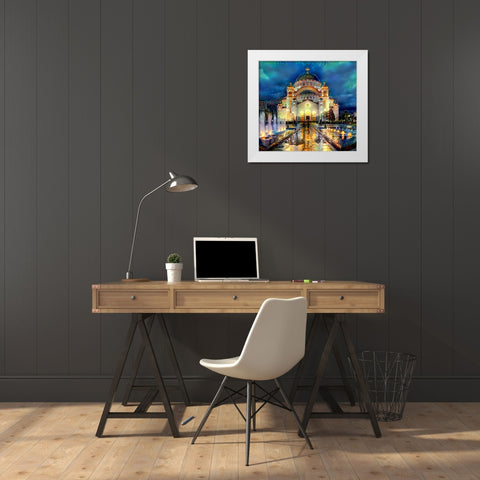 Belgrade Serbia Saint Sava Temple White Modern Wood Framed Art Print by Gavidia, Pedro