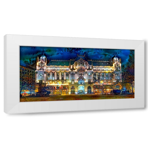 Hungary Budapest Gresham Palace White Modern Wood Framed Art Print by Gavidia, Pedro